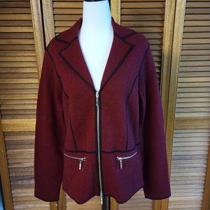 Laura Size M Wool Zippered Cardigan